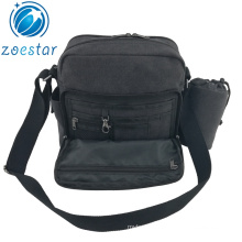 Strong Canvas Messenger Shoulder Bag with Bottle Holders Outdoor Sports Daily  Crossbody Side Bag